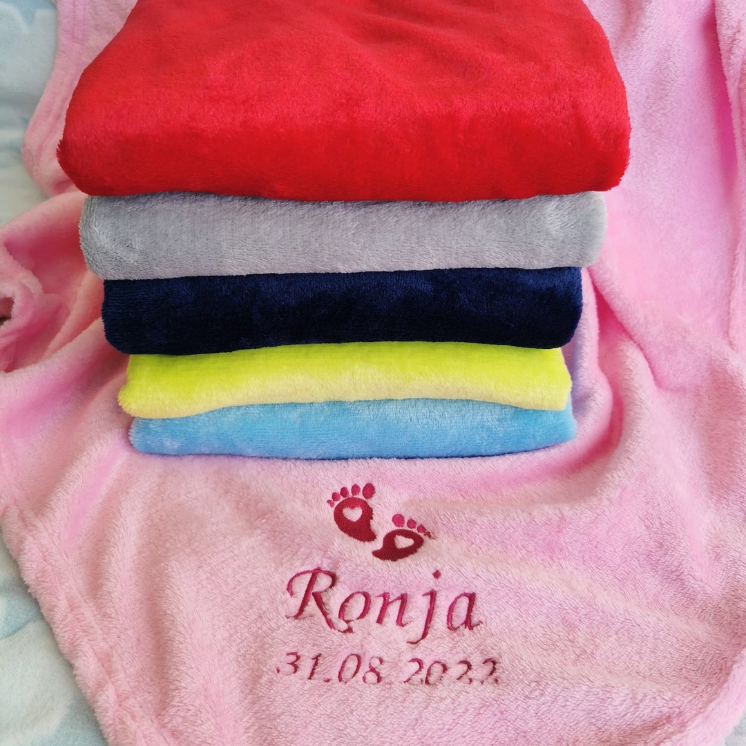 Personalized Baby Blanket Embroidered Name Blanket Cuddly Etsy
