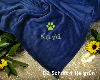 Personalisierte Hundedecke, Bestickte Namensdecke, Welpengeschenk, Hundedecke, Katzendecke, Tiere, Hundespielzeug, 9 Farben, 70x100 cm