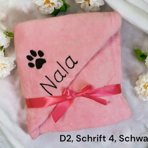 Personalized Dog Blanket with Name - Embroidered Cuddly Blanket for Dogs & Cats - Puppy Gift - Pet Blanket in 13 Colors/ 2 Sizes
