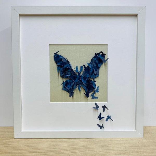 3D Framed Paper-cut Artwork ~ 'Emerging Butterflies'