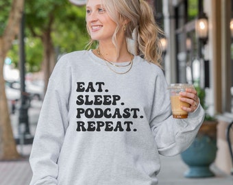 Podcast sweatshirt, Gift for podcast lover, Retro podcast lover shirt, Birthday gift for podcaster, Podcast addict, Podcasting gift