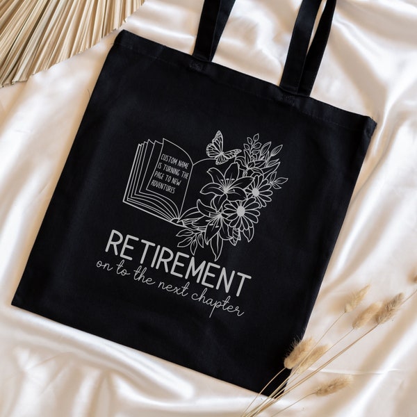 Personalized Canvas Tote Bag for Retired, Custom Teacher Retirement, Gift for Retired Women, Retiring Gift for Grandma, Retired Nurse Gift