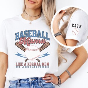Personalized Baseball Mama Tshirt, Custom Baseball Mom Shirt, Custom Kids Name on Sleeve, Baseball Mom Tee, Custom Sport Mom Shirt, Game Day