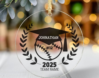 Personalized Baseball Ornament, Baseball Senior Gift, Custom Graduation Gift for Baseball Player, College Baseball, Baseball Grad Gift