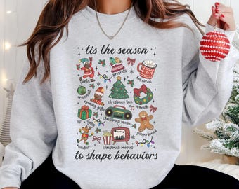 ABA Therapist Christmas Crewneck Holiday Sweatshirt for RBT and BCBA