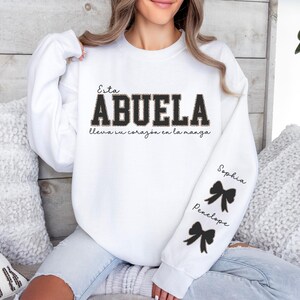 Abuela Sweatshirt Personalized, Abuela Sweatshirt With Grandkids Names, Custom Mothers Day Gift for Grandmother, Abuela Birthday Gift