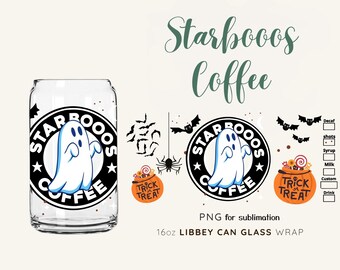 Halloween Cup wrap, Starbooos Coffee, Ghost PNG, Halloween png, Ghost Libbey Glass wrap PNG, 16oz Libbey Full Wrap PNG, Libbey Template