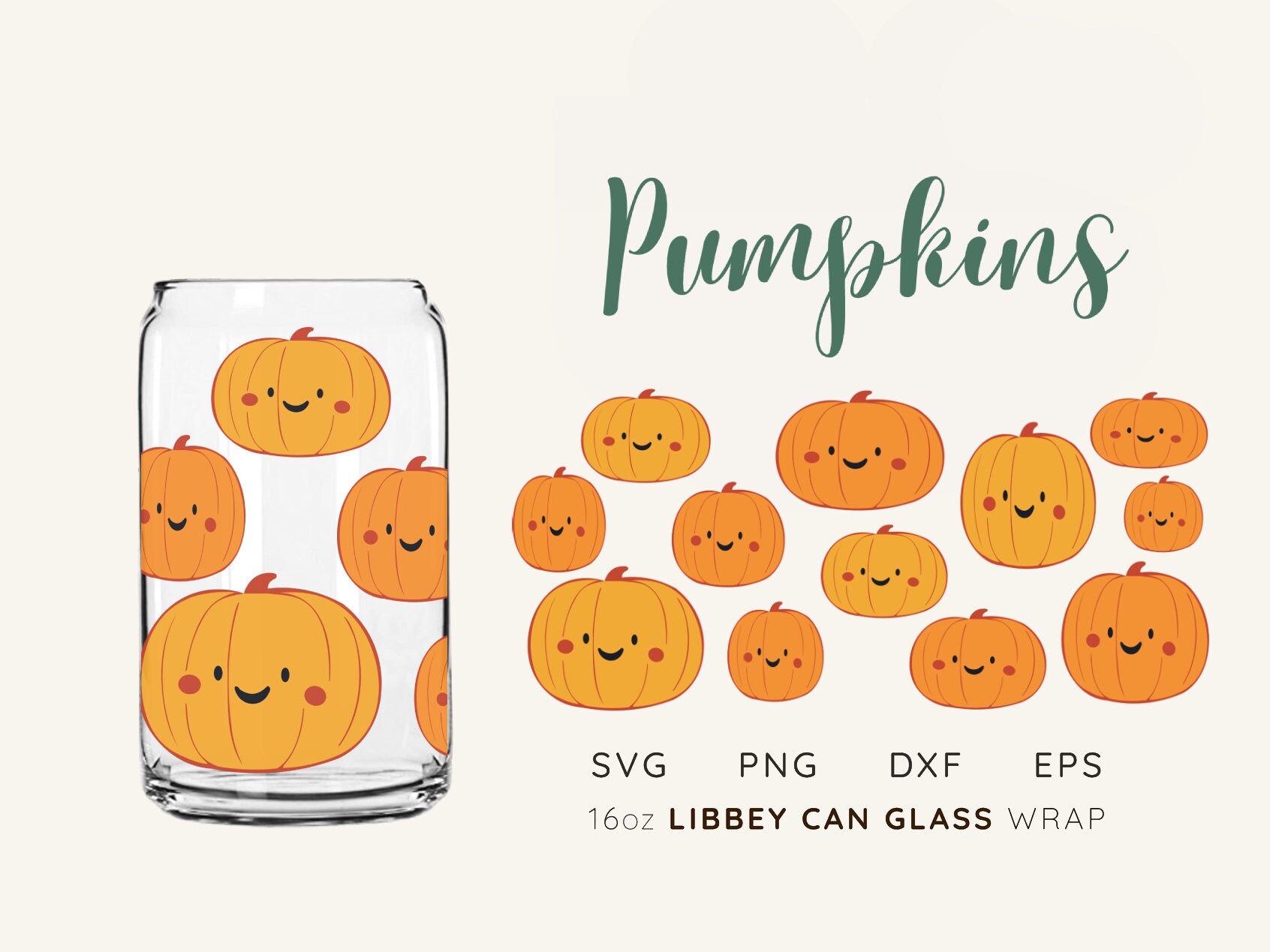 Pumpkins 16oz Libbey can wrap, Halloween Cup wrap, Pumpkin PNG, Pumpkin png, Libbey Glass wrap PNG, 16oz Libbey Full Wrap PNG