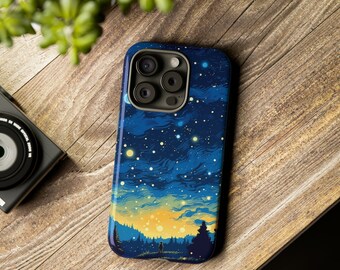 Customized iPhone Case: Starry Night Sky with Mini Stars, Celestial Sky Design, Sparkling Night Aesthetics for Samsung Galaxy.