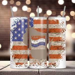 Wisconsin State Tumbler Wrap Rustic - DIGITAL DOWNLOAD