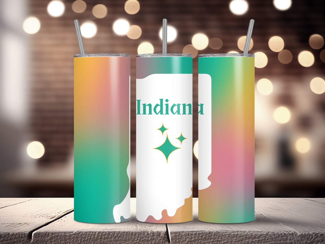 Bright Indiana Tumbler Wrap DIGITAL DOWNLOAD for Sublimation 20oz ...