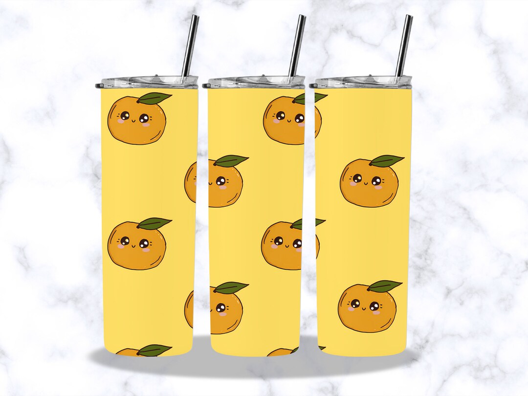 Kawaii Orange Tumbler Wrap DIGITAL DOWNLOAD for Sublimation Etsy