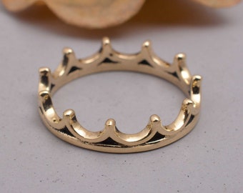 Gold Crown Ring, Crown Statement Ring, Brass Ring, Gold Crown Band, Princess Crown Ring, Crown Band, Unique Gift For Her, Promise Ring, Gift