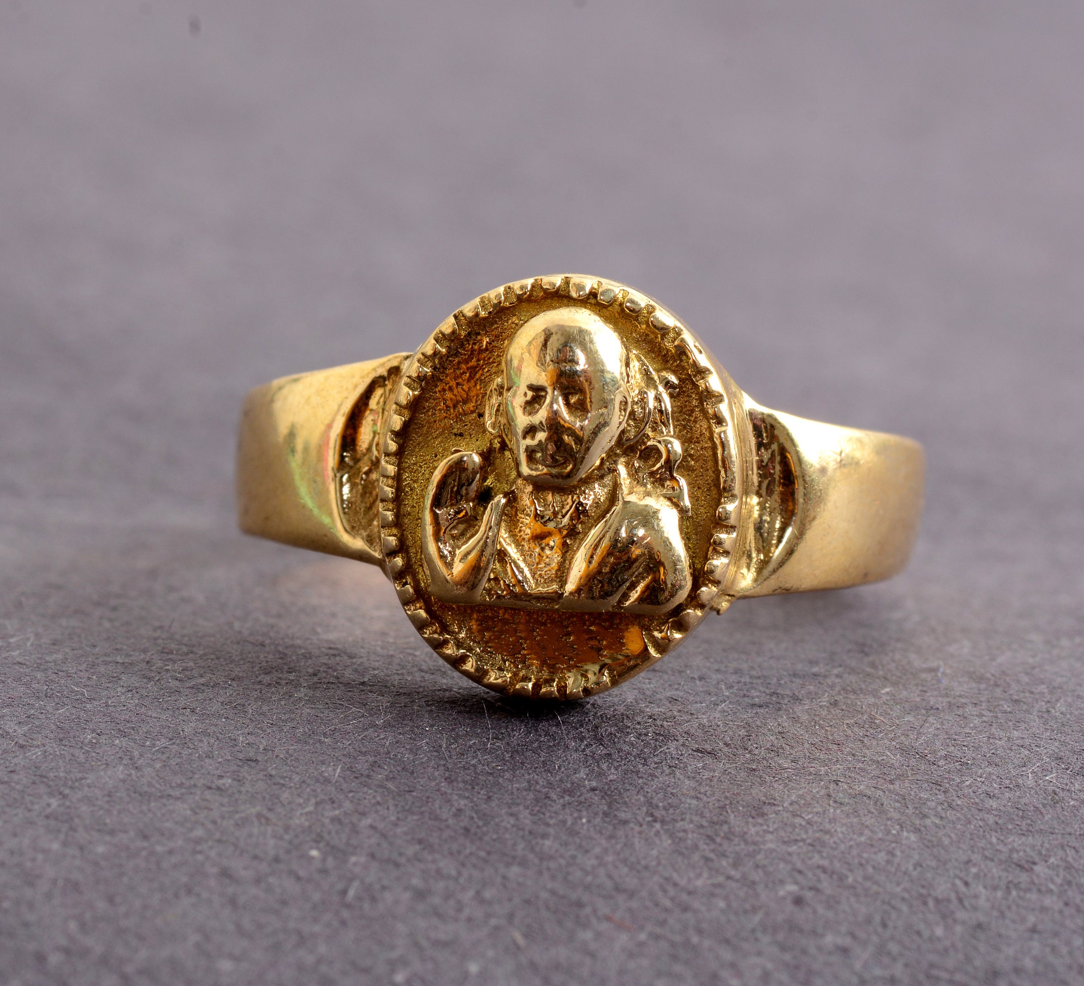 Scintillating divine sai baba gold ring - jewelnidhi.com