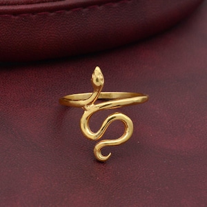 Snake ring made of 900 gold, 22k gold ring snake, Cleopatra ring, ring antique design snake, snake ring simply made of gold