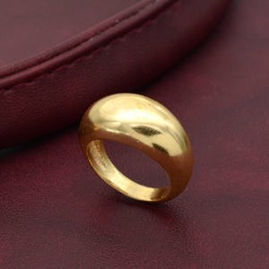 Dome Ring for Women in Gold Silver Stackable Pinky Ring Chunky Bold Signet Statement Ring Handmade Jewelry Gift for Her Self Gift Minimalist