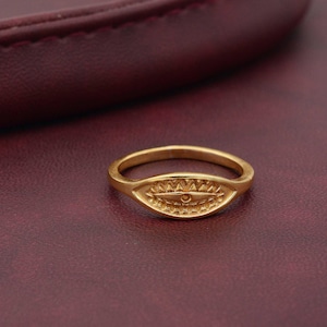 Gold Evil Eye Ring – Boho Protection Symbol Jewelry - Evil Eye Ring - Women&#39;s and Men Evil Eye gold jewelry