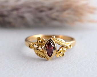 Natural Garnet stone brass ring, handmade brass ring, Gift for her,Best gift to jewellery,Shine and light weight Jewellery,