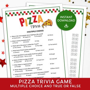 Pizza Trivia Game, Pizza Quiz, Pizza Party Game, Printable Pizza Party Game, Printable Birthday Game, National Pizza Day, Digital Download