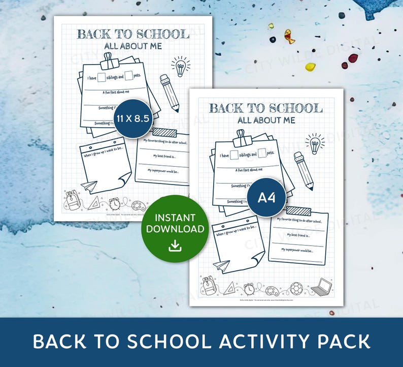 Back to School Activity Bundle, Printable Games for School, First Day ...