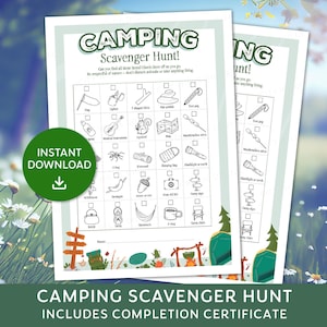 Camping Schnitzeljagd, Kinder Camping Spiele, Schatzsuche im Freien, Schnitzeljagd für Kinder, Familien Camping Spiel, Sommercamp Spiel