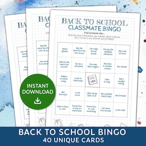 School Bingo Game, Find Someone School Bingo Game, Back To School Icebreaker, Classmate Bingo, Teachers, Classroom game