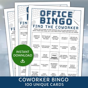 Coworker Bingo Printable, Office Bingo, Work Bingo, Find a Coworkers Bingo, Team Building Bingo Game, Office Icebreaker Game