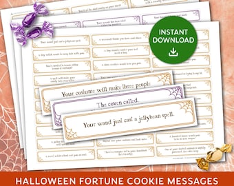 Halloween Fortunes Cookie Message for kids and Adults, Trick or Treat bag fillers, Halloween Party Games, Spooky Party Favors