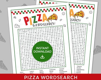 Pizza Word search, Pizza Party Games, Printable Pizza Birthday Game, Printable Birthday Game, National Pizza Day, Digital Download