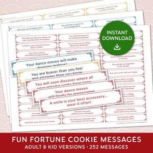 Messaggi di fortuna stampabili, messaggi di fortuna cinesi, biscotti della fortuna fai da te, fortune divertenti per bambini, messaggi ispiratori, download