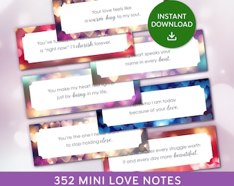 352 Printable Love Notes, Fun mini Love notes, Funny Love Letters, Mini Love Notes For Him, Gift For Her, Adult Love Notes