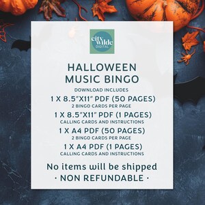 Halloween Music Bingo Game, Halloween Bingo with Spotify playlist, Halloween Party, Family Reunion Game