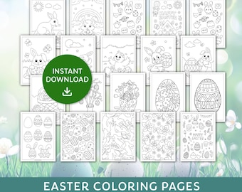 Easter Coloring Pages For Kids, Simple Coloring Pages, Homeschool Printable, Classroom Easter Coloring Activity