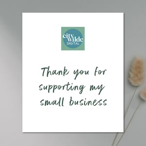 Thank you for supporting my small business
