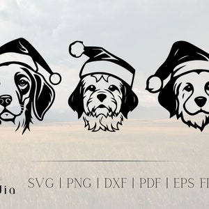 SVG Weihnachten | Weihnachtshund Bündel | SVG Digitaler Download | SVG-Dateien für Cricut l Christmas Time Ornament l Hund Clipart Bundle l