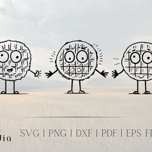 Cartoon Waffel | cartoon Waffel png l SVG PNG Digital Download | SVG-Dateien für Cricut l Silhouette-Dateien l Bundle svg l