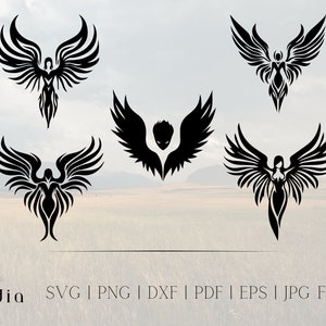 Engel Clip Art l Engel Wanddekor l Digitaler Download l Weihnachtsengel svg l Weihnachtsbündel svg l dunkler Engel svg l Engel svgbügel l png