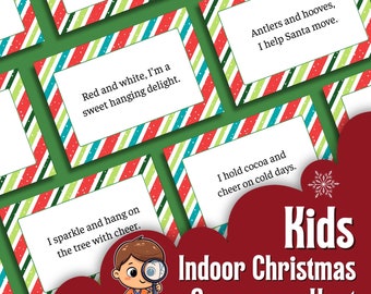 Christmas Scavenger Hunt for Kids, Indoor Christmas Treasure Hunt, Christmas Scavenger Hunt Riddles, Christmas Treasure Hunt Clues Printable