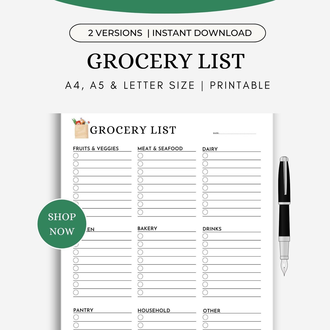 Printable Grocery List Template Grocery Planner Master - Etsy