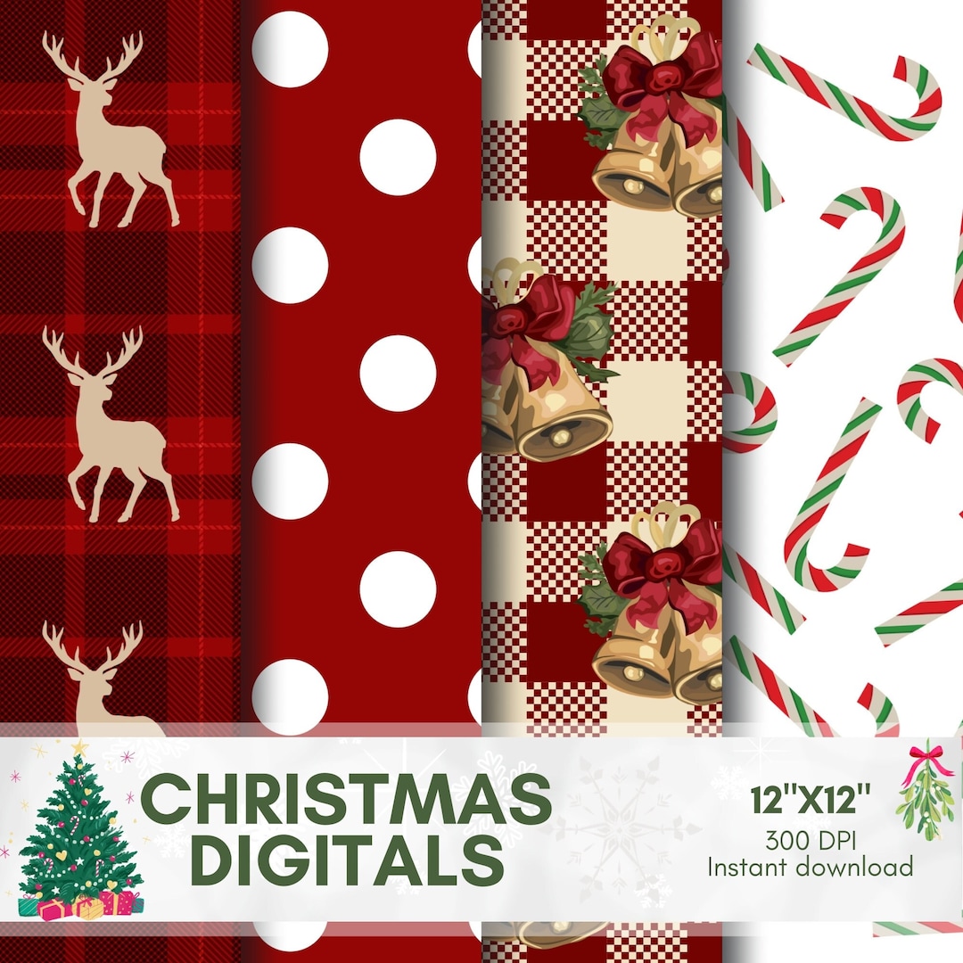Printable Gift Wrapping Paper for Christmas Digital Backdrop Etsy