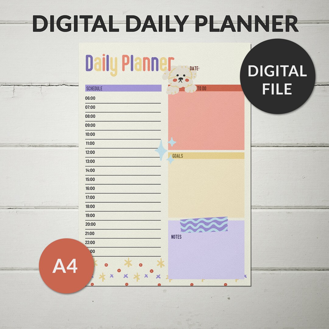 Digital Daily Planner Portrait Digital Planner Ipad 365 Day - Etsy