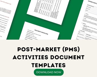 Post Market Activities Document Templates (PMA)