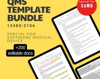 ISO 13485 Quality Management System Templates special for Software Medical Devices (SaMD)