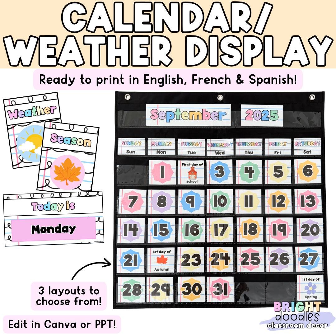 Classroom Calendar & Weather Display | Calendrier, Calendario ...