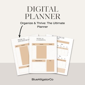 Medical Planner Template || Printable planner || Organizer tool || Planner template || Time management || Daily planner