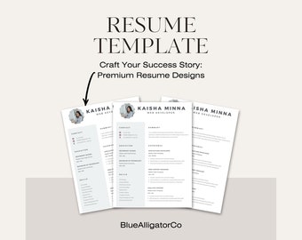 Modello di curriculum CV per sviluppatore web // Curriculum moderno // Layout CV // Curriculum esecutivo // CV minimalista personalizzabile