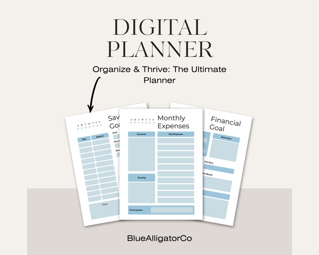 Savings Planner Template Printable Planner Organizer Etsy