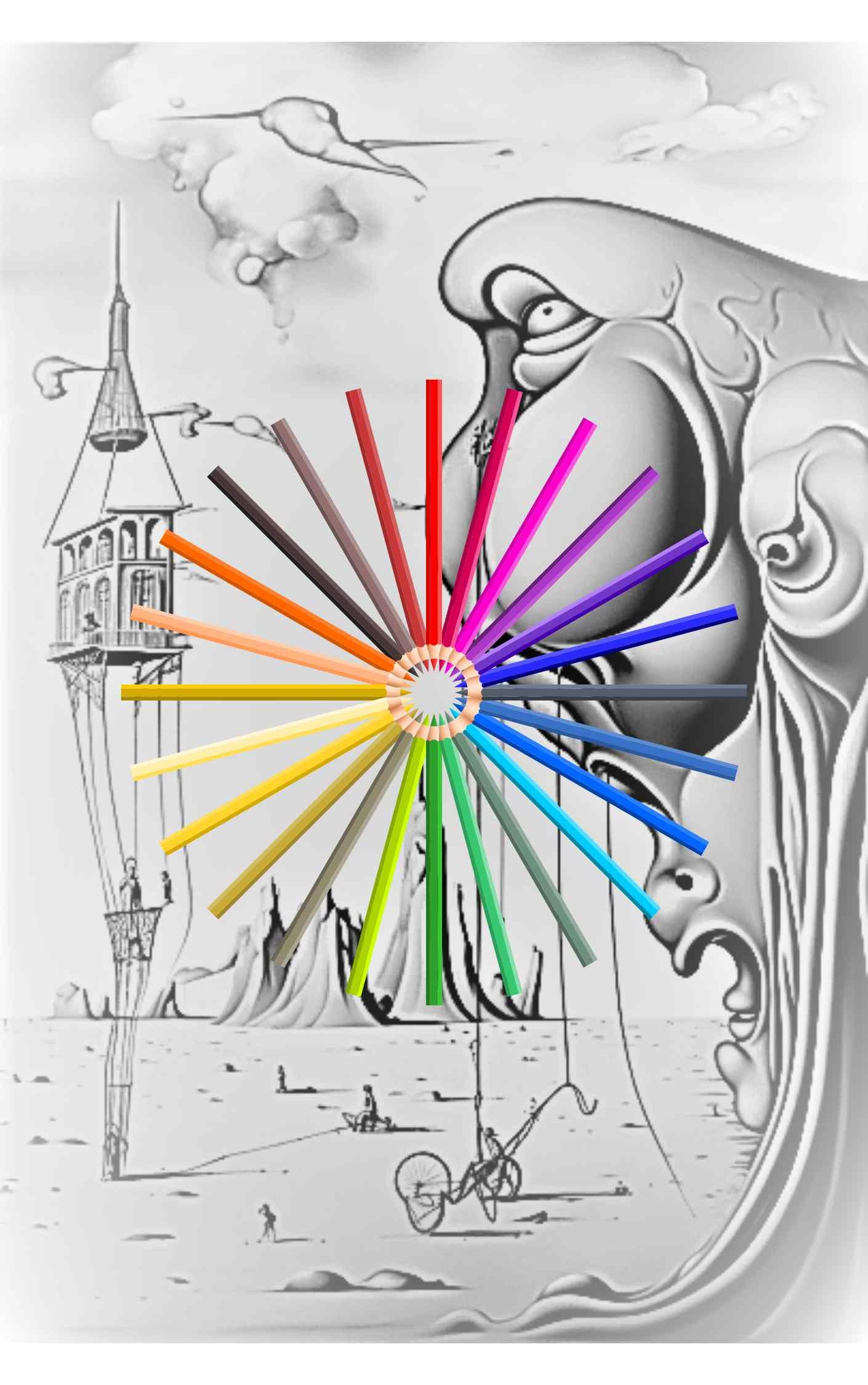 18 Printable Coloring Pages SURREALISM. for Adults. Instant - Etsy