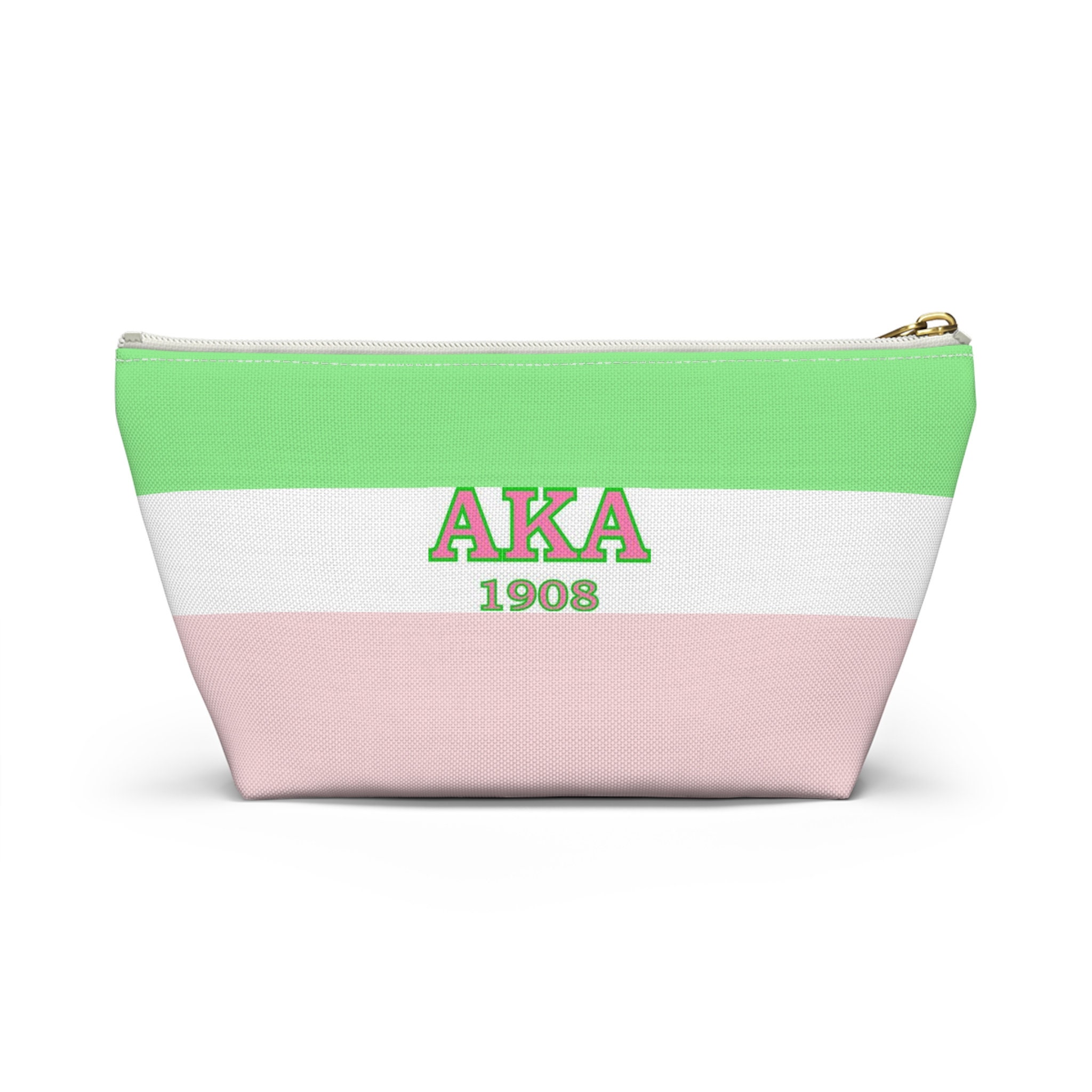 AKA Striped Cosmetic Bag with Pearl Zipper – Rosa's Greek Boutique