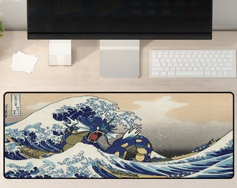 Gyrados Japanese Wave-bureaumat, gaming-bureaumat, cadeau-idee kerstverjaardag, anime-bureaumat, streamer-bureaumat, afscheidscadeau voor collega